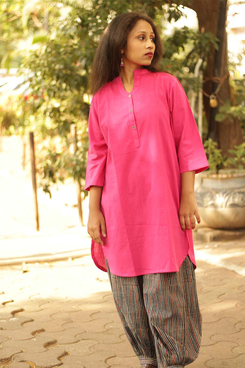 Short Kurta in Fuschia Pink