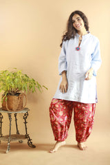 Short Kurta in Baby Blue Linen