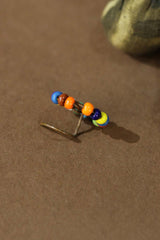 Handcrafted Brass Wire Nosepin | Multicoloured